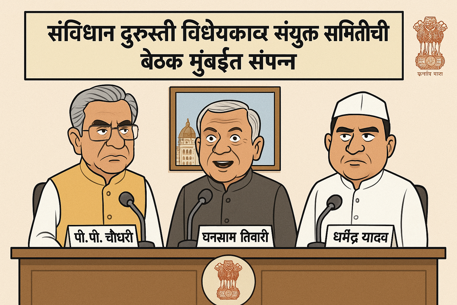 India news | संविधान दुरुस्ती विधेयकावर संयुक्त समितीची महत्त्वपूर्ण बैठक 'ताज'मध्ये संपन्न 2 India news