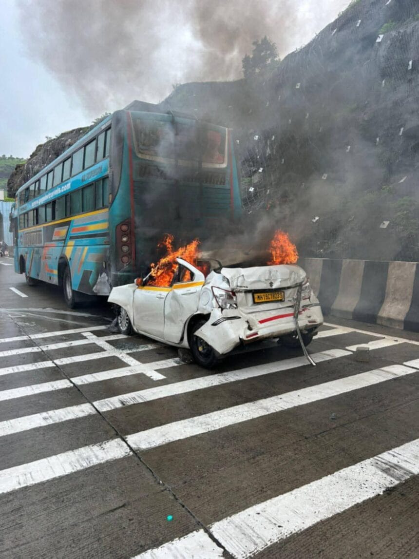 Mumbai news | पोलिस, आरटीओ वाहनात अग्निशमन यंत्र उपलब्ध नसणे, ही गंभीर बाब- अभिजीत डब्ल्यू; मुंबई-पुणे एक्सप्रेसवेवर भीषण अपघात 1 FB IMG 1750408602376