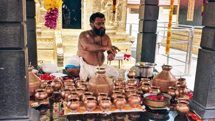 Cultural Politics | मूर्तीची होणारी जीर्णता काढण्यासाठी ओपनस्पेसमधील अय्यप्पा मंदिरात कलशाभिषेक 1 IMG 20250619 WA0001