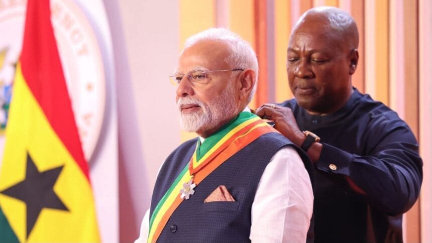 World news | मोदी यांना घानाचा दोन नंबरचा ‘ऑर्डर ऑफ द स्टार ऑफ घाना’ पुरस्कार 1 FB IMG 1751510997574