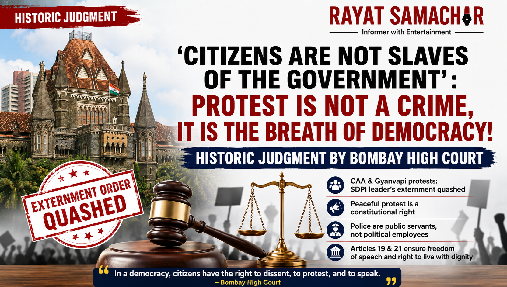 Protest Rights Mumbai High Court historic judgment protecting citizens' right to peaceful protest